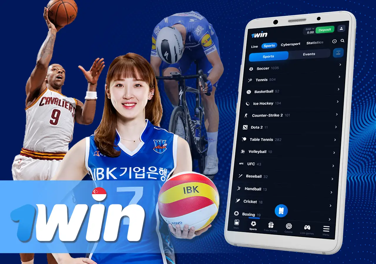 Variants for sports betting on 1win mobile app